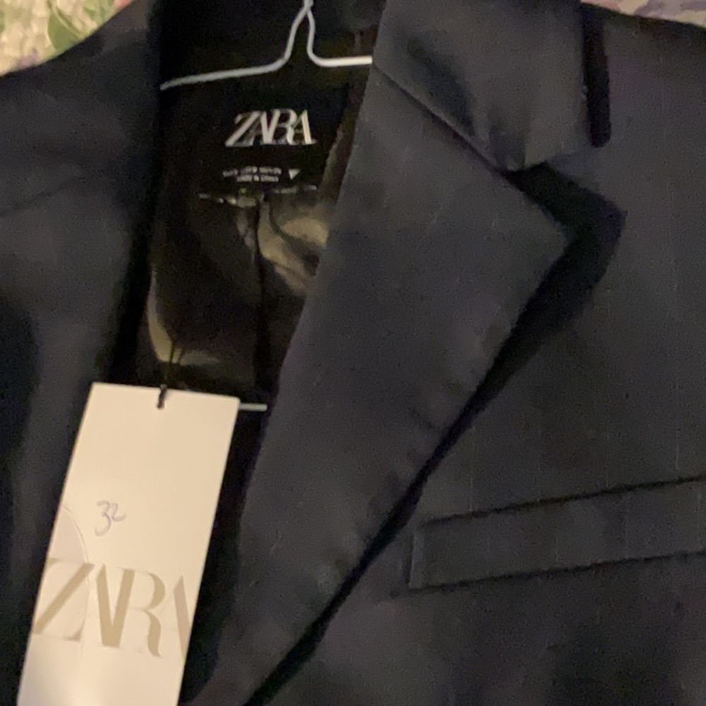 Zara Women's Dark Blue Cropped Blazer, size s ,new - Picture 9 of 9